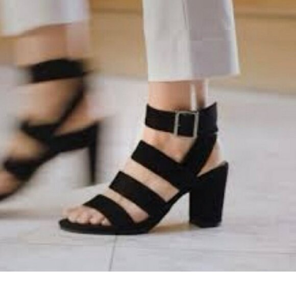 Vionic Perk Blaire snake embossed Leather Heeled Strappy Sandals women's sz 9 - Picture 2 of 10